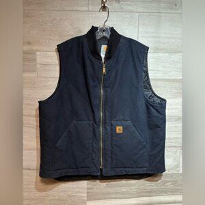 Carhartt Duck Vest Arctic Quilt Lined Outerwear Blue Mens 2XL - like new!